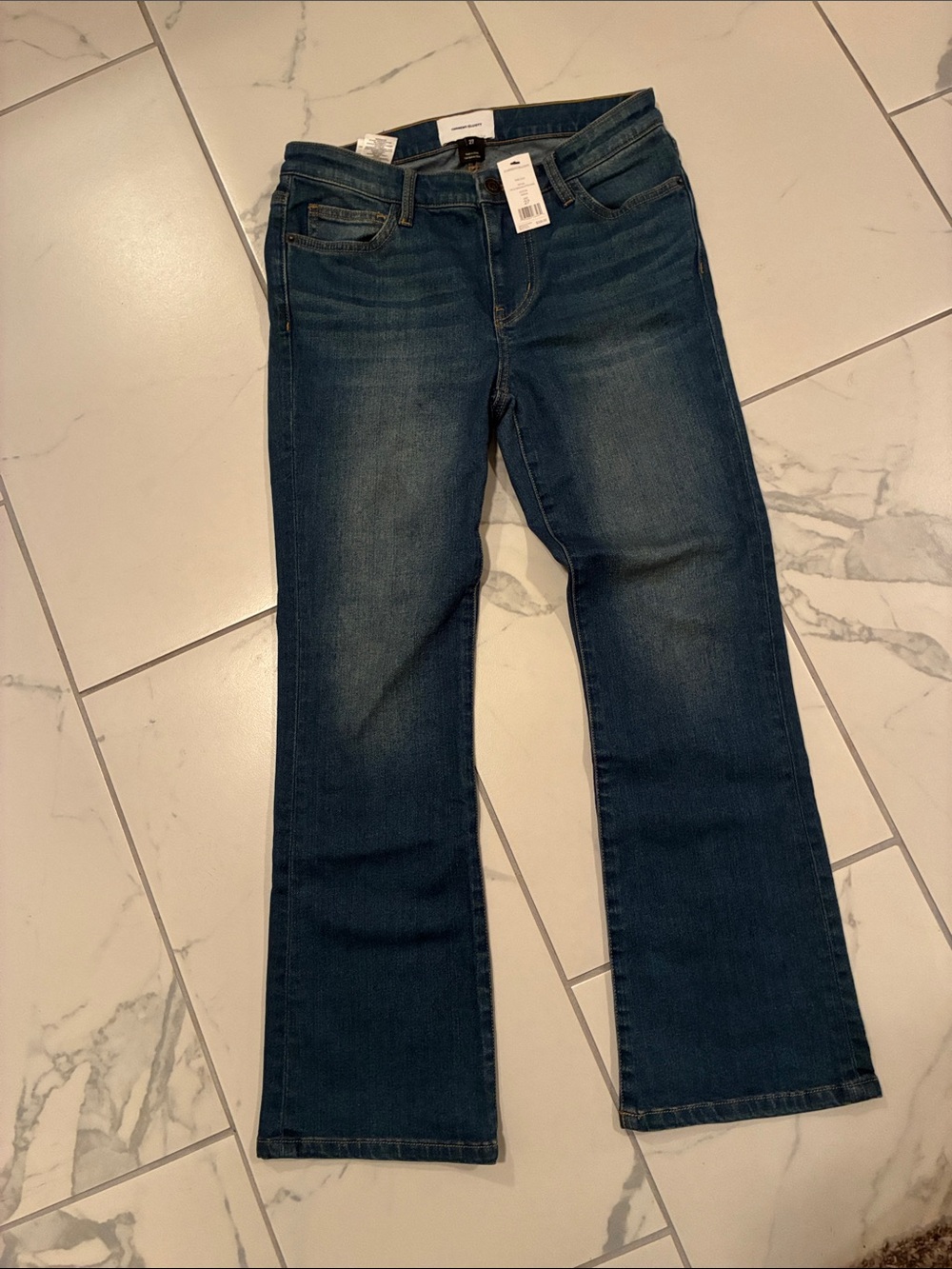 Current / Elliott The Lou High Rise Denim Cropped Flare Jeans Mina Womens 27 NWT